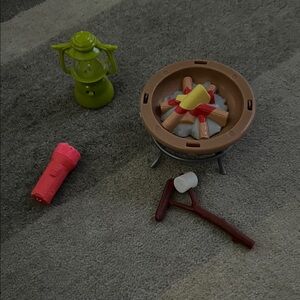 American Girl Camping Set with Green Lantern and Red Flashlight